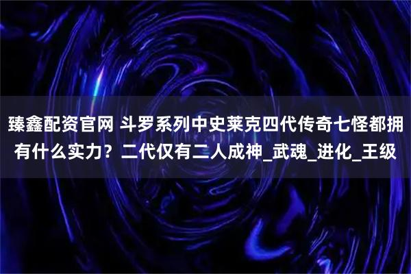 臻鑫配资官网 斗罗系列中史莱克四代传奇七怪都拥有什么实力？二代仅有二人成神_武魂_进化_王级